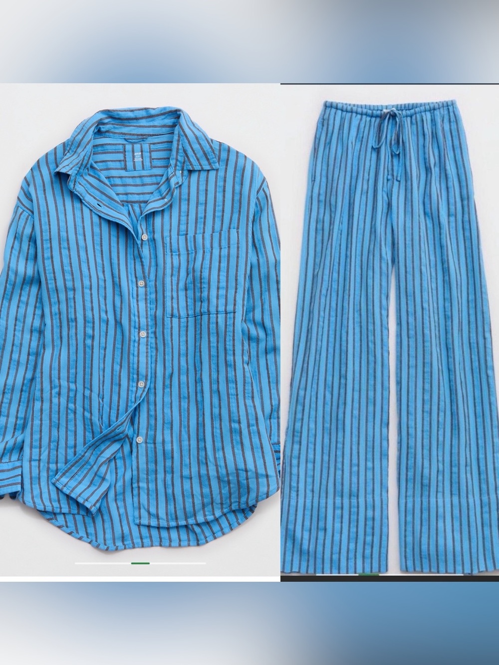 Aerie - set of day off cover up shirt and pants